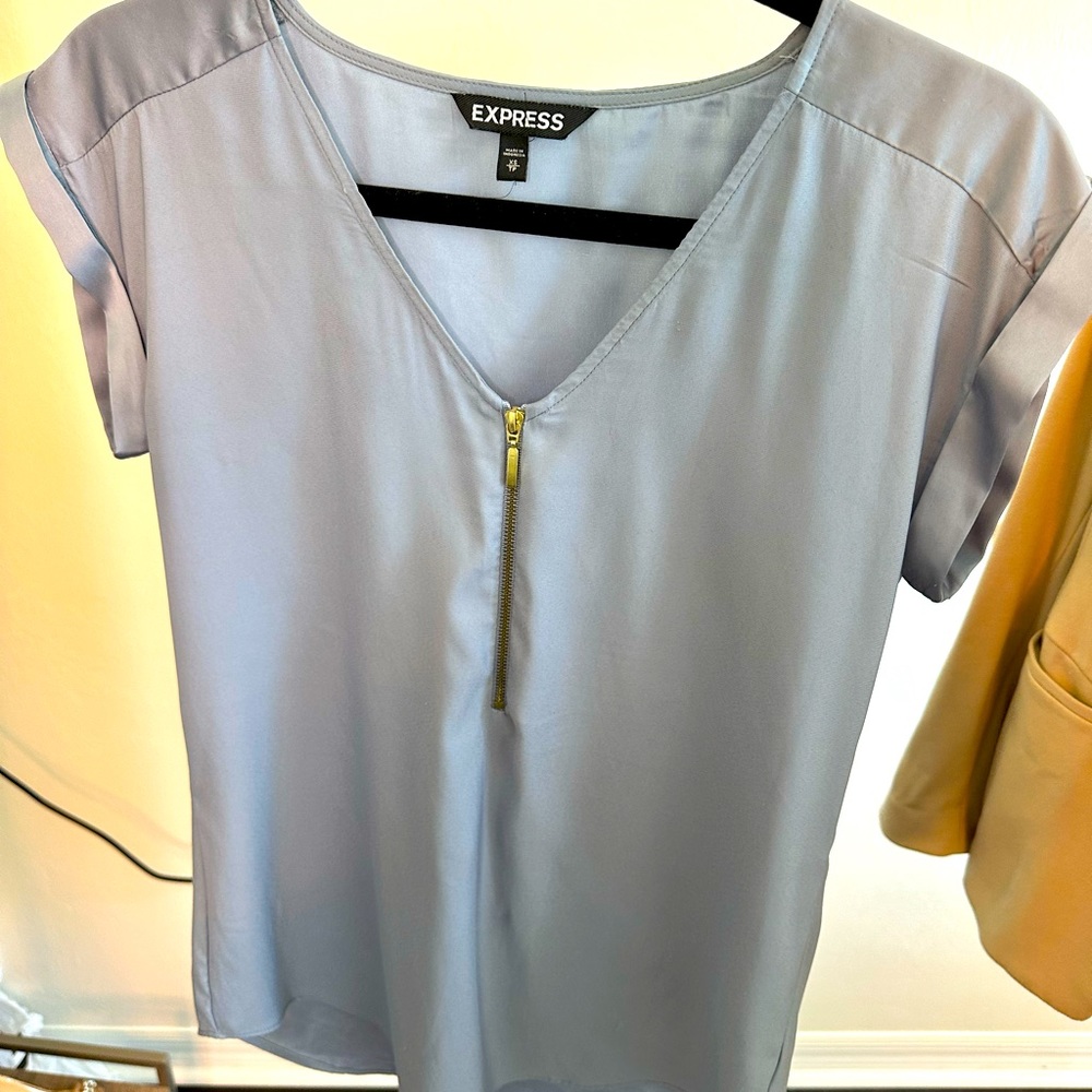 Stain express top w/ zipper, S